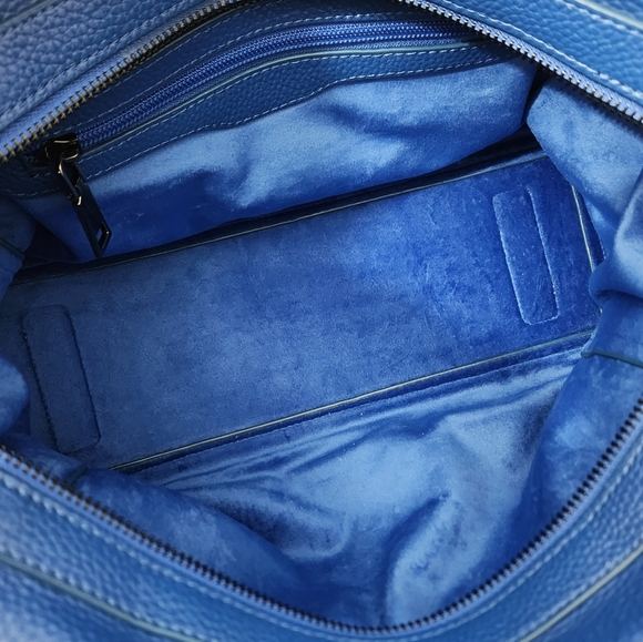 EXCELLENT BECK LEATHER MONTERO SATCHEL HAVANA ROYAL BLUE BAG - Picture 4 of 8